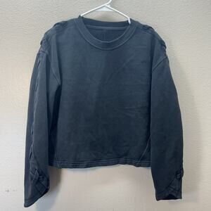 Lululemon Athletica Braided Sleeve Pullover Women's 8-10 Cropped Boxy Sweatshirt